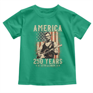 Abraham Lincoln Playing Guitar 4th July US 250th Anniversary Toddler T Shirt TS11 Irish Green Print Your Wear