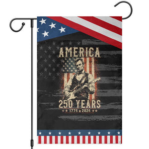 Abraham Lincoln Playing Guitar 4th July US 250th Anniversary Patriotic Garden Flag TS11 Distressed Black Blue Print Your Wear
