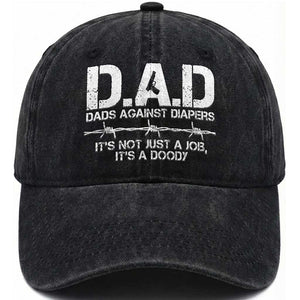 Dads Against Diapers It's Not Just A Job It's A Doody Washed Cotton Baseball Cap Funny Gun New Dad