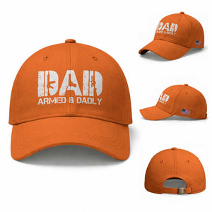 Armed And Dadly Dad Baseball Cap Fathers Day Pro Gun Owner