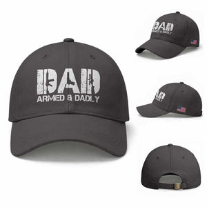 Armed And Dadly Dad Baseball Cap Fathers Day Pro Gun Owner