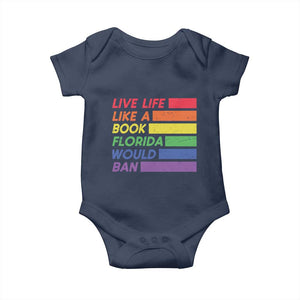 Live Life Like A Book Florida Would Ban LGBTQ Ally Pride Baby Onesie
