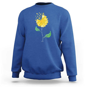 Sarcoma Awareness Sweatshirt Yellow Ribbon Flower TS11 Royal Blue Print Your Wear