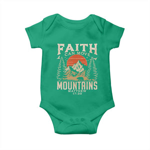Faith Can Move Mountains Baby Onesie Religious Christian Camping TS11 Irish Green Print Your Wear