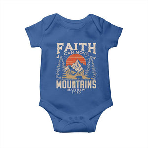 Faith Can Move Mountains Baby Onesie Religious Christian Camping TS11 Royal Blue Print Your Wear