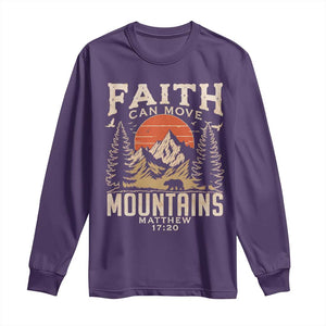 Faith Can Move Mountains Long Sleeve Shirt Religious Christian Camping TS11 Purple Print Your Wear