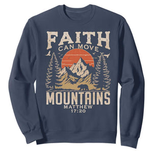 Faith Can Move Mountains Sweatshirt Religious Christian Camping TS11 Navy Print Your Wear