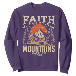 Faith Can Move Mountains Sweatshirt Religious Christian Camping TS11 Purple Print Your Wear