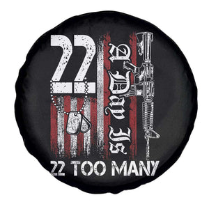 Suicide Awareness PTSD Veteran Spare Tire Cover 22 A Day Is Too Many Vintage American Flag TS11 Print Your Wear