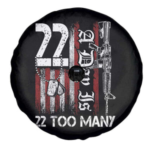Suicide Awareness PTSD Veteran Spare Tire Cover 22 A Day Is Too Many Vintage American Flag TS11 Print Your Wear
