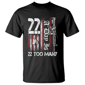 Suicide Awareness PTSD Veteran T Shirt 22 A Day Is Too Many Vintage American Flag TS11 Black Print Your Wear