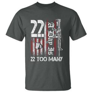 Suicide Awareness PTSD Veteran T Shirt 22 A Day Is Too Many Vintage American Flag TS11 Dark Heather Print Your Wear