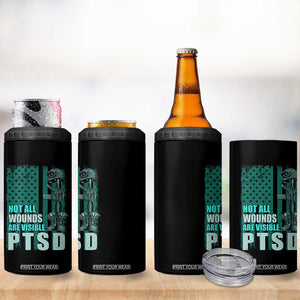 PTSD Awareness Not All Wounds Are Visible 4 in 1 Can Cooler Tumbler PTSD Veteran Military Soldier TS11 Print Your Wear
