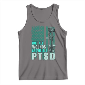 PTSD Awareness Not All Wounds Are Visible Tank Top PTSD Veteran Military Soldier TS11 Deep Heather Print Your Wear