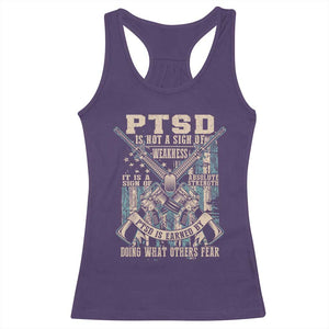 PTSD Veteran Racerback Tank Top PTSD Is Not A Sign Of Weakness It Is A Sign Of Absolute Strength TS11 Purple Print Your Wear