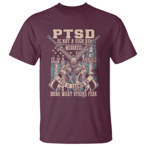 PTSD Veteran T Shirt PTSD Is Not A Sign Of Weakness It Is A Sign Of Absolute Strength TS11 Maroon Print Your Wear