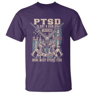 PTSD Veteran T Shirt PTSD Is Not A Sign Of Weakness It Is A Sign Of Absolute Strength TS11 Purple Print Your Wear