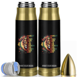 Rasta Lion Bullet Tumbler Invest In Your Hair It's The Crown You Never Take Off Jamaican Pride TS11 Black Print Your Wear