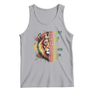 Rasta Lion Tank Top Invest In Your Hair It's The Crown You Never Take Off Jamaican Pride TS11 Athletic Heather Print Your Wear
