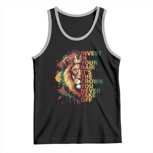 Rasta Lion Tank Top Invest In Your Hair It's The Crown You Never Take Off Jamaican Pride TS11 Black Athletic Heather Print Your Wear