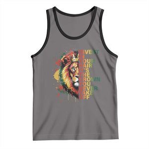 Rasta Lion Tank Top Invest In Your Hair It's The Crown You Never Take Off Jamaican Pride TS11 Deep Heather Black Print Your Wear