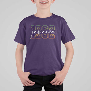 Proud Jamaican T Shirt For Kid Jamaica 1962 Rasta Flag TS11 Purple Print Your Wear