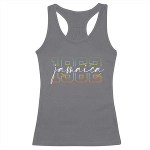 Proud Jamaican Racerback Tank Top Jamaica 1962 Rasta Flag TS11 Charcoal Print Your Wear