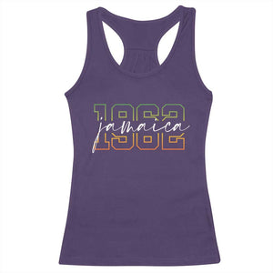 Proud Jamaican Racerback Tank Top Jamaica 1962 Rasta Flag TS11 Purple Print Your Wear