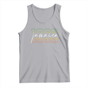 Proud Jamaican Tank Top Jamaica 1962 Rasta Flag TS11 Athletic Heather Print Your Wear