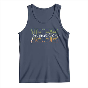 Proud Jamaican Tank Top Jamaica 1962 Rasta Flag TS11 Navy Print Your Wear