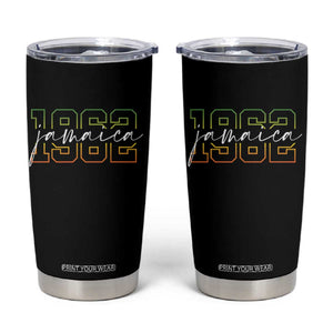 Proud Jamaican Tumbler Cup Jamaica 1962 Rasta Flag TS11 Black Print Your Wear
