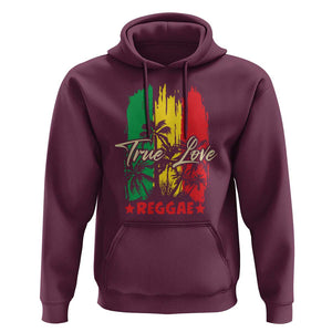 True Love Reggae Hoodie Jamaican Rasta Music Palm Tree TS11 Maroon Print Your Wear
