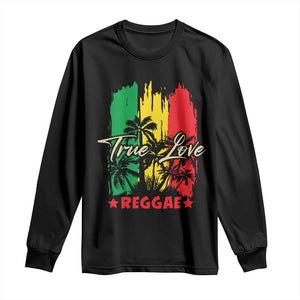 True Love Reggae Long Sleeve Shirt Jamaican Rasta Music Palm Tree TS11 Black Print Your Wear