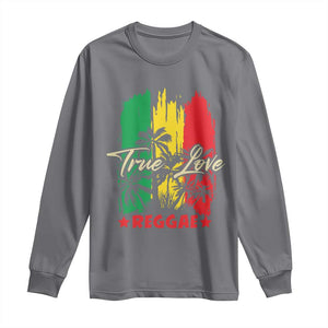 True Love Reggae Long Sleeve Shirt Jamaican Rasta Music Palm Tree TS11 Charcoal Print Your Wear
