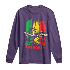 True Love Reggae Long Sleeve Shirt Jamaican Rasta Music Palm Tree TS11 Purple Print Your Wear