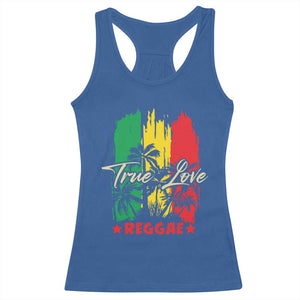 True Love Reggae Racerback Tank Top Jamaican Rasta Music Palm Tree TS11 Royal Blue Print Your Wear