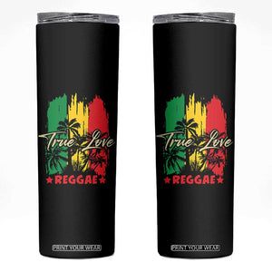 True Love Reggae Skinny Tumbler Jamaican Rasta Music Palm Tree TS11 Black Print Your Wear