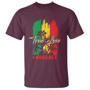 True Love Reggae T Shirt Jamaican Rasta Music Palm Tree TS11 Maroon Print Your Wear