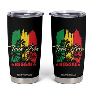True Love Reggae Tumbler Cup Jamaican Rasta Music Palm Tree TS11 Black Print Your Wear