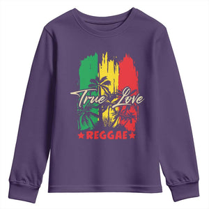 True Love Reggae Youth Sweatshirt Jamaican Rasta Music Palm Tree TS11 Purple Print Your Wear