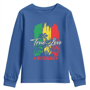 True Love Reggae Youth Sweatshirt Jamaican Rasta Music Palm Tree TS11 Royal Blue Print Your Wear