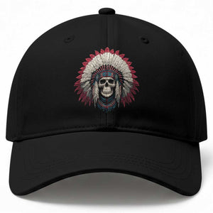Native American Indian Chief Skull Headdress Baseball Cap