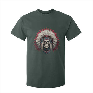 Native American Indian Chief Skull Headdress T Shirt For Kid TS11 Dark Forest Green Print Your Wear