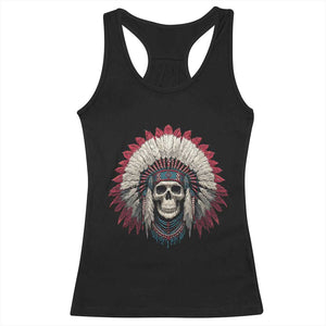 Native American Indian Chief Skull Headdress Racerback Tank Top TS11 Black Print Your Wear