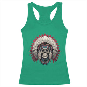 Native American Indian Chief Skull Headdress Racerback Tank Top TS11 Irish Green Print Your Wear