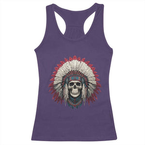 Native American Indian Chief Skull Headdress Racerback Tank Top TS11 Purple Print Your Wear