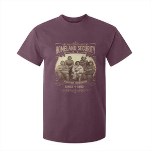 Homeland Security Fighting Terrorism Since 1492 T Shirt For Kid Native American History TS11 Maroon Print Your Wear