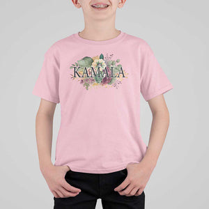 Harris 2024 T Shirt For Kid Vintage Flowers Feminine First Female President TS11 Light Pink Print Your Wear