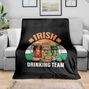 Funny Irish Drinking Team Throw Blanket St Patricks Day Vintage Beer Ireland Flag Clover TS11 Print Your Wear