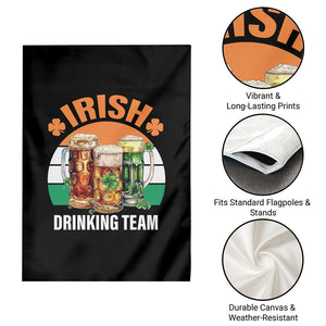 Funny Irish Drinking Team Garden Flag St Patricks Day Vintage Beer Ireland Flag Clover TS11 Print Your Wear